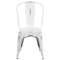 Merrick Lane Banks Indoor/Outdoor Stacking Metal Dining Chair with Single Slat Back and Distressed Powder Coated Finish